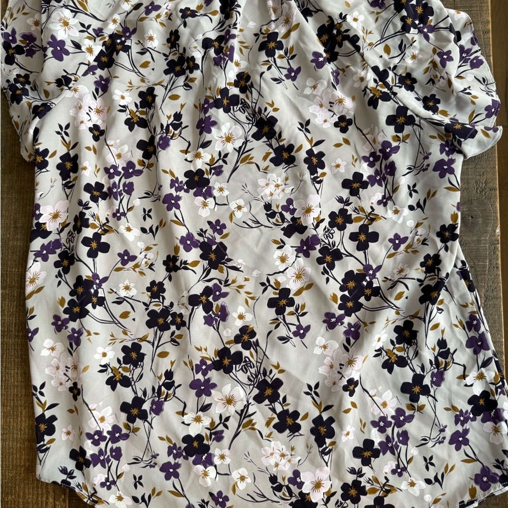 Any doll Purple and Cream Floral Blouse